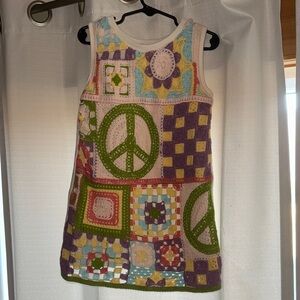 Colorful Patchwork crochet Sleeveless Dress